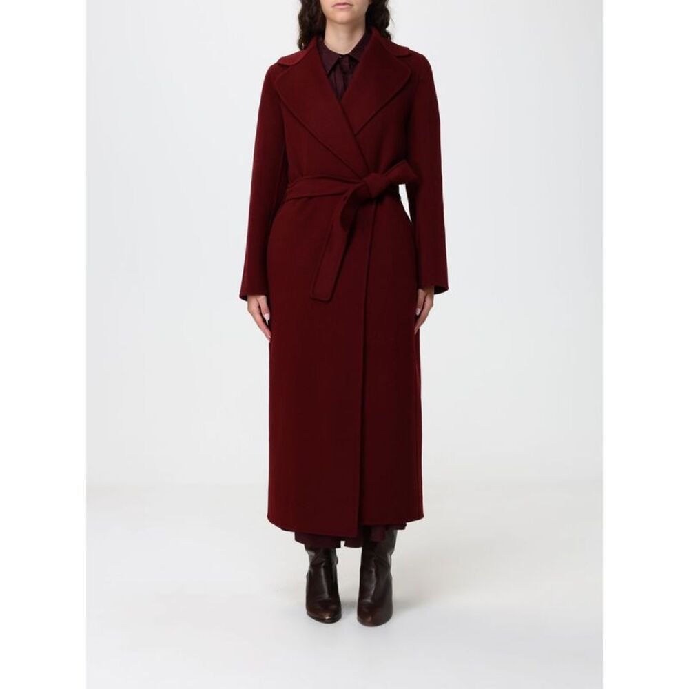 'S Max Mara Women Long Belted Robe Coat 'S Max Mara In Wool With Lapel Collar